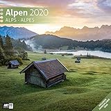 Alpen 2020, Wandkalender / Broschürenkalender im Hochformat (aufgeklappt 30x60 cm) - Geschenk-Kalender mit Monatskalendarium zum Eintragen by 