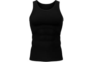 Unterhemd Herren Baumwolle, Feinripp Tank Top, Sport T-Shirt, Ärmelloses Muskelshirt, Fitness Shirt, Tanktop schwarz weiß