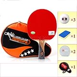 Perfekte Tischtennis Set - Tennis Set Beinhaltet 1 Premium Steuern Orientierten Paddel Für Das Helfen Sie Ihrem Spiel A Paar Nehmen Kerben Oben Und 3 Tischtennisb?lle, Damit Sie Ihr Spiel Sofort Starten, Ohne Zu Gehen An Anderer Stelle Für Die Suche Nach Zus?tzlichen Schl?ger Oder Kugeln k?nnen.