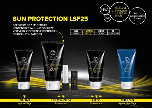 TattooMed Tattoo-Pflege für tätowierte Haut, Set mit Tattoo-Sonnenschutz/Farbschutz für Tattoos, Tattoo Pflege & After Sun Creme, 3er Pack - 8