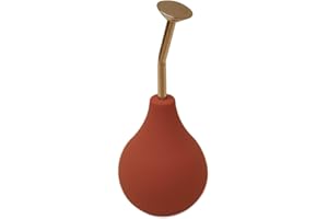 Genki-Bonsai Ballbrause Gießbrause in Farbe terrra (rot) & Ausgießer (Edelstahl)-kurz– präzises Gießen für Bonsai, Zimmerpflanzen, Filzen & Garten, Füllmenge 240 ml