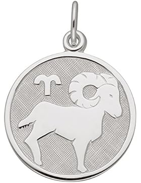 Silber 925 Sterling Silver Sternzeichen Anhänger - Widder - Ø 15,7 mm