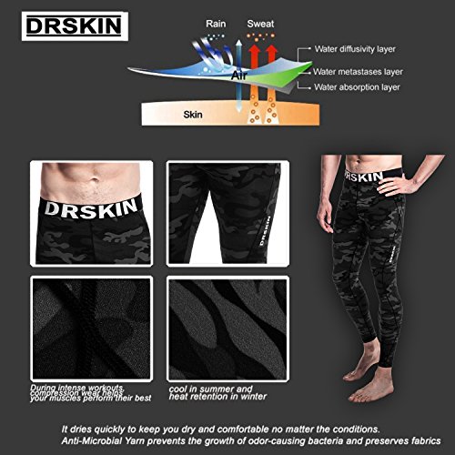 [DRSKIN] Militär Kompressionshose Base Layer Long Sleeve Under Männer Frauen Lang Shirt or Pants - 3