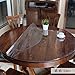 Produktbild Durchsichtige Pvc Schreibtisch Geldklammer Tischdecke, Kunststoff Vinyl Abwaschbar Runden Wasserdichtes Essen Tischtuch tischwäsche, Schreibtisch Mat Pad Runden-Transparent 1.0mm Durchmesser 120cm