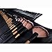 VALUE MAKERS 32-Piece Professional Synthetic Hair Makeup Brushes- Premium Wooden handle Make Up Brush Set- Kabuki Foundation Blusher Powder Foundation Eye shadow Eyeliner Lip Brush-Make Up Brush Kits with Travel Pouch (32Pcs,Black Bag)