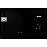EVVO Mi35 Black Integrated Microwave &ndash; 25 Litres, Multifunction Microwave Oven, Grill Function, 1000W, Digital Display, Child