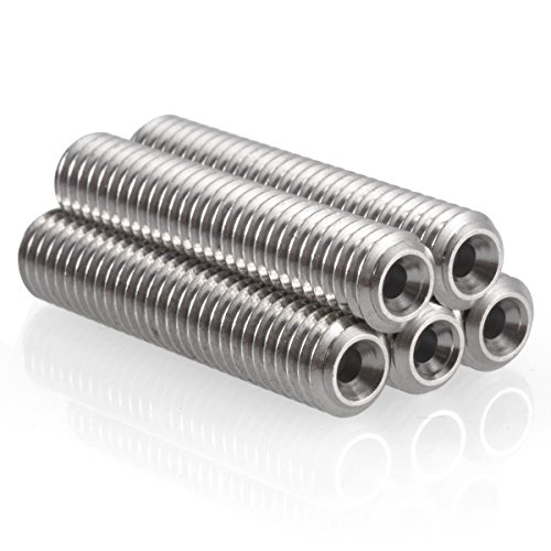 PChero 5er-Pack 0,4mm 3D Drucker Messing Düse + 5er-Pack 30mm Teflon Throat für Makerbot Reprap MK8 3D Drucker - 4