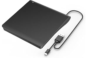 LMEN Ordenador portátil Externo CD DVD Unidad USB 3.0 y Tipo C para ASUS Samsung Windows 98/2003/XP/Vista/7/8/10/11/Linux/MacOS PC grabadora Externa CD-R/-RW/ROM