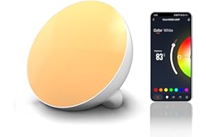 sailsco Lampada da Comodino Lampada da Tavolo con Alexa/Google Home/Smart Life, Dimmerabile RGBWW Impostazione dell'umore, Atmosfera Luce Notturna WiFi,1 Pezzo