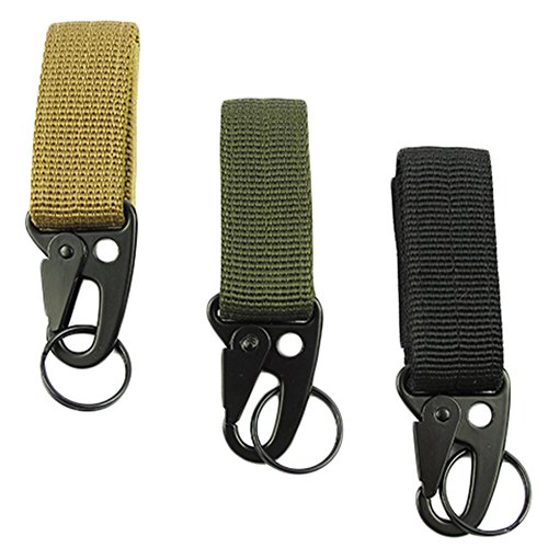 Nylon Gürtel zum Aufhängen Clip Karabinerhaken Schlaufe Schlüsselhalter Aluminium Outdoor schwarz - 2