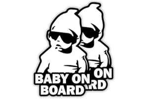 TOTOMO Baby on Board Sticker for Cars Funny Cute Safety Caution Decal Sign for Car Window and Bumper No Need for Magnet or Suction Cup - Carlos from The Hangover (2 Pack)