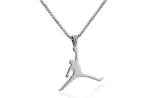 GleaMora Personalisierte Edelstahl Basketball Jordan Anhänger Halskette Hip Hop Punk Halskette Im Stil Geburtstag Geschenk Einfacher Schmuck