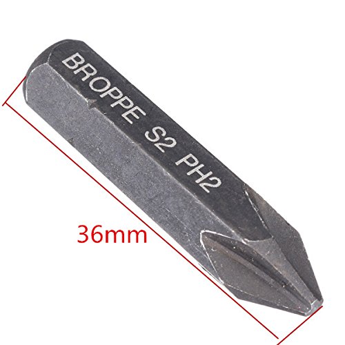 wishfive broppe 3 Kreuz Impact Schraubendreher-Bits 8-mm-Schaft 36 mm Kreuz Schraubendreher-Bits Set - 4
