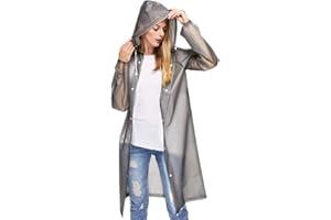 Sycle circle Impermeabile Trasparente Riutilizzabile con Cappuccio e Maniche, Poncho Antipioggia di Emergenza Cappotto da Pioggia Unisex
