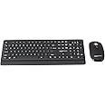 Amazon Basics Wireless Keyboard and Mouse Combo | 12 Months* Battery (Cells Included) | Silent Keys 800/1200/1600 DPI | Chiclet Keys Spill Resistant Keyboard for PC/Laptop (Black)