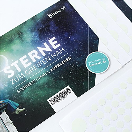 beneart® Leuchtpunkte für Sternenhimmel – 276 Stück – Leuchtsterne – Wandtattoo Punkte – Aufkleber – Sternenhimmel für Kinderzimmer & Schlafzimmer (fluoreszierender Wandsticker, leuchtet im Dunkeln) - 2