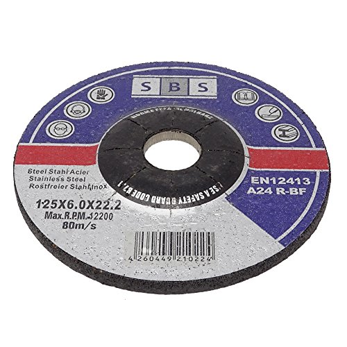 SBS Schruppscheiben Metall INOX ø125 x 6 mm für Winkelschleifer – 5 Stück - 3