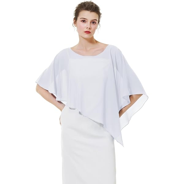 BEAUTELICATE Bolero cape van chiffon, top met mouwen, vleermuis, sjaal