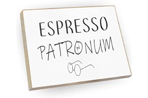 WOOD AND COLOR - Kühlschrankmagnet mit Spruch | Handmade aus Buchenholz als tolle Geschenkidee | (Espresso Patronum)