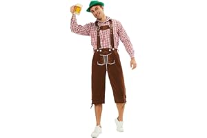 Oktoberfest Kostym för män, raditionalbyxor, original bayerska kostymbyxor, män, med broderi (svart/brun) + traditionell skjo