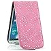 Produktbild Saxonia Flip Case Tasche Samsung Galaxy S4 Hülle Schutzhülle Cover im Strass Glitzer Design Pink