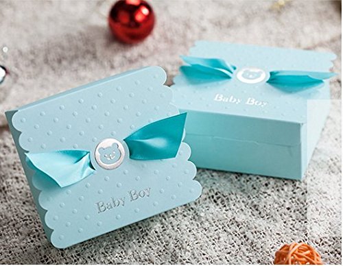 VStoy 20X Hochzeit Bevorzugungen Süßigkeiten Boxen Geschenkbox (blau) - 4
