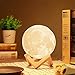 Produktbild TISESIT INDOOR Nachtlicht, 3D-Druck sphärische Mondlampe mit Ständer, 5,9 Zoll leuchtendes Dekor Moon Light Remote & Touch Control und USB