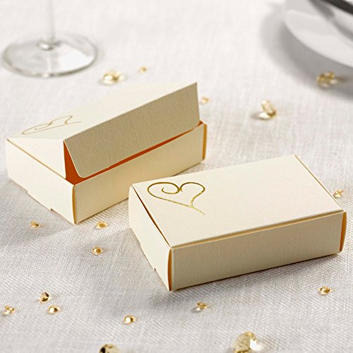 Kartonage 10 Stück creme/gold – kleine Schachtel oder Box- für Gastgeschenke zum befüllen - 2