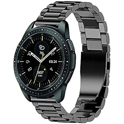 JiaMeng Diamante Pulsera de Reloj Reemplazo Banda Correa de Lujo del reemplazo de la Pulsera del Acero Inoxidable para el Reloj del Samsung Galaxy 42mm(Negro)