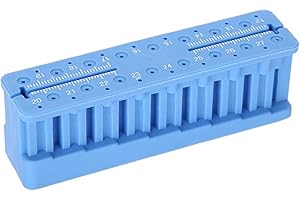 ZETILING Blue Endodontic Endo Block Measuring Tools, Bur Block Holder Drills Burs Disinfection Case Autoclavable Block File Instrument Ruler Equipment