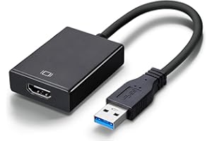 GERUI Adaptador USB a HDMI, USB 3.0/2.0 a HDMI Video Adapter HD 1080P Video Graphic Cable Convertidor para PC, Laptop HDTV TV Compatible con Windows 10/8/7