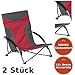 Produktbild CamperWave Strandstuhl im 2er-Set | bequemer + extra Stabiler Strandstuhl | Extra breite Standfüße auch für weichen Boden geeignet | inkl. Tragetasche | Rot | Blau | Grün | Orange | Grau