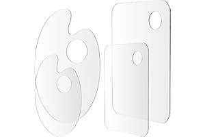 TIESOME Lot de 4 palettes de peinture acrylique transparente - 20 x 15 cm et 15 x 10 cm - Palette de mélange ovale - Peinture acrylique anti-adhésive - Palette d'art carrée - Pour peinture d'art et