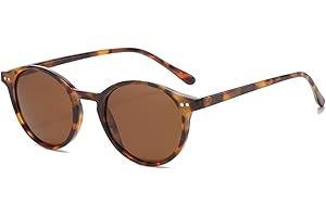 LHSDMOAT Occhiali da sole polarizzati rotondi alla moda retrò Uomo Donna Occhiali da sole hippie vintage Johnny Depp anni '70 da guida da escursionismo