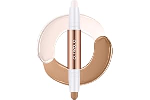 BEAUTY GLAZED 2 en 1 Contour Foundation Stick Lápiz de contorno de doble cabeza Resaltadores Lápiz de contorno de sombras Resaltadores faciales Correctores de contorno Stick Face Body Highlight Stick # 01