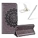 Produktbild Bling Glitzer 3D Bunt Mandala Blumen Malerei Muster Hüllen Für iPhone 6 Plus/ iPhone 6S Plus (5.5 Zoll), Herzzer Rundum Schutz Schale PU Leder Ständer Tasche Etui Flip mit Stoßfest Magnet Kartenfächer und Weiche Innere Silikon TPU Bumper Smartphone Case Cover iPhone 6 Plus/ iPhone 6S Plus (5.5 Zoll) Handyhüllen - Grau