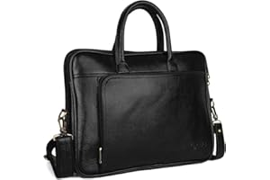 Gaja Genuine Leather 15.6" Laptop Bag for Men and Women Sleek Briefcase, Messenger, and Designer Satchel for Work, Travel, Business and Office Bag for Festival & Celebration Gifts