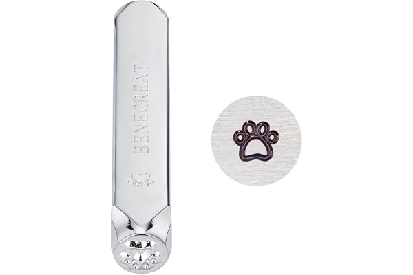 BENECREAT 6mm 1/4 "Pattes en métal Design Stamps Outil d'estampage - Outils en acier au carbone galvanisé pour emboutir les objets en métal, bijoux, cuir, bois