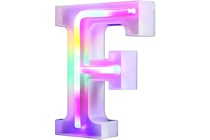 NORDSTYLEE Letras con luces LED iluminadas, letras de neón para pared, fiesta de cumpleaños, Navidad, decoración de boda, letras coloridas (F)