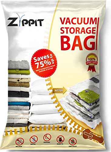 Sacchetti salvaspazio da Zippit, extra large 100 x 80 cm Space Savers. Migliore per abiti, lenzuola, piumini, asciugamani, tende e altro ancora. 6 pezzi.