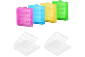 SUNFUA 6 Pcs Five AA Battery Case Hard Plastic Batteries Storage Boxes Suitable for AA AAA Batteries