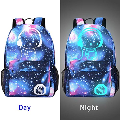 Sac à Dos lumineux Anime Glow enfants Sac à Dos Avec Port USB Chargeur, étudiant Sac à Dos Portable fit 15,6-inch Notebook