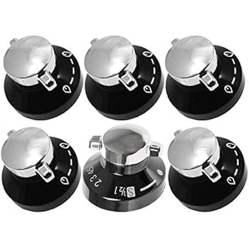 Spares2Go Control Knobs For New World Gas Hob Oven Cooker (Black/Silver - View #10