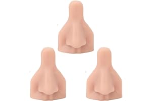 NATUDECO 3Pcs Silicone Nose Model 3D Soft Fake Nose Model Flexible Reusable Body Part Simulation for Piercing Anatomy Suture Acupuncture Teaching Instructions(Medium Skin)