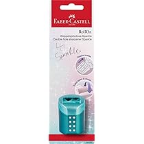 Faber-Castell Temperamatite Doppio Foro Con Meccanismo A Rullo – Colore Nero O Blu (Assegnato In Base Alla Disponibilità)
