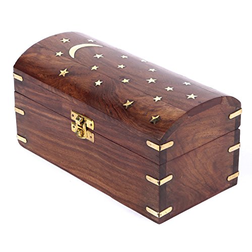 Bramble & Jones Hecho a Mano de Madera Joyas Caja de almacenaje con Forro de Terciopelo. 20 x 10 x 10 cm