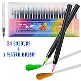 ✍{Lo Más Regalados}-- Zacro Kit de plumas de acuarela 24 + 1 + 2 + 8, perfecto para adultos y niños para colorear, cómics, cómics, caligrafía. Es un regalo ideal para cada fiesta o vacaciones. Por favor, contáctenos si tiene alguna pregunta, le responderemos dentro de las 24 horas.