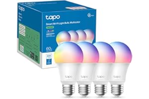Tapo Ampoule Connectée WiFi, Ampoule LED E27 Multicolore 2500K-6500K, Dimmable 8.7 W 806Lm, Compatible avec Alexa et Google Home, Commande Vocale, Economie d'énergie, L530E(4-pack)