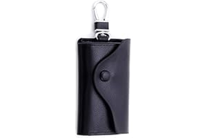 ZoneYan Etuis Porte Clés Cuir,Portefeuille, Pochette Porte Clef Cuir avec Porte-Clé Voiture,six Key Hook Case avec porte-cartes