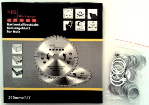 NBS circular de metal duro de 210 mm, 72 dientes